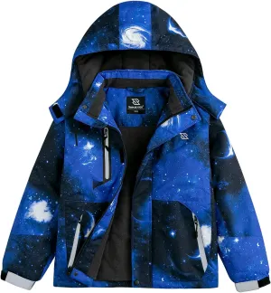 Simplee kids Boy Winter Coat Waterproof Ski Jacket Fleece Hooded Snow Warm Padded Raincoats