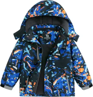 Simplee kids Boy Winter Coat Waterproof Ski Jacket Fleece Hooded Snow Warm Padded Raincoats