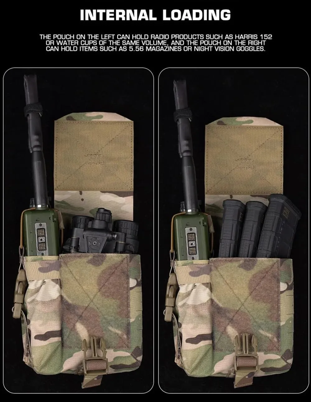SINAIRSOFT Tactical Multi-Purpose Sub Pouch Mutant MOLLE Pouch for Radios Water Bottles Night Vision Goggle EDC Admin Pouch