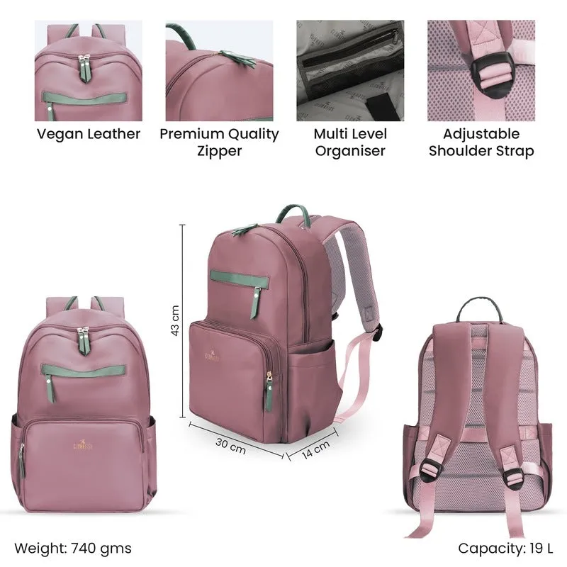 Single: Women's Laptop Backpack - Stylish Design & Comfort | Fits 15.6 Inch Laptop | Light Pink