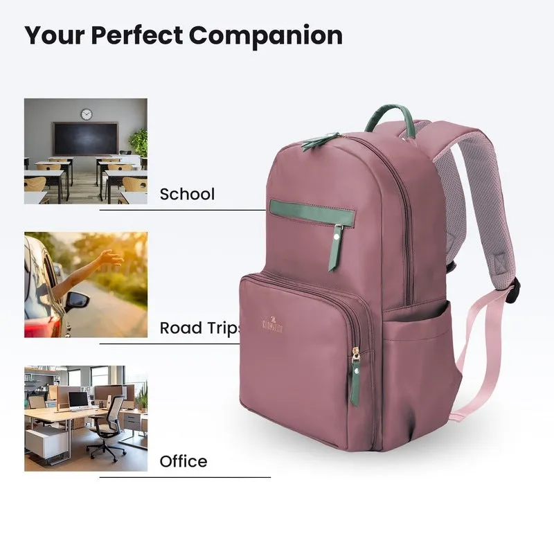 Single: Women's Laptop Backpack - Stylish Design & Comfort | Fits 15.6 Inch Laptop | Light Pink