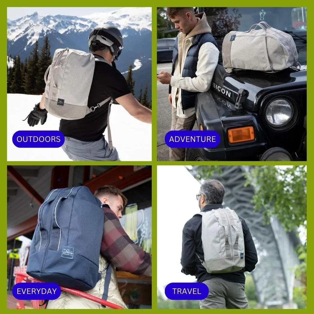 Skyway Luggage Rainier Compact Duffel Backpack, Eco-Friendly, Made of 100% rPET Travel Laptop Bag for Women & Men, Flight Approved Carry On Bag, 30L, Kohala Black