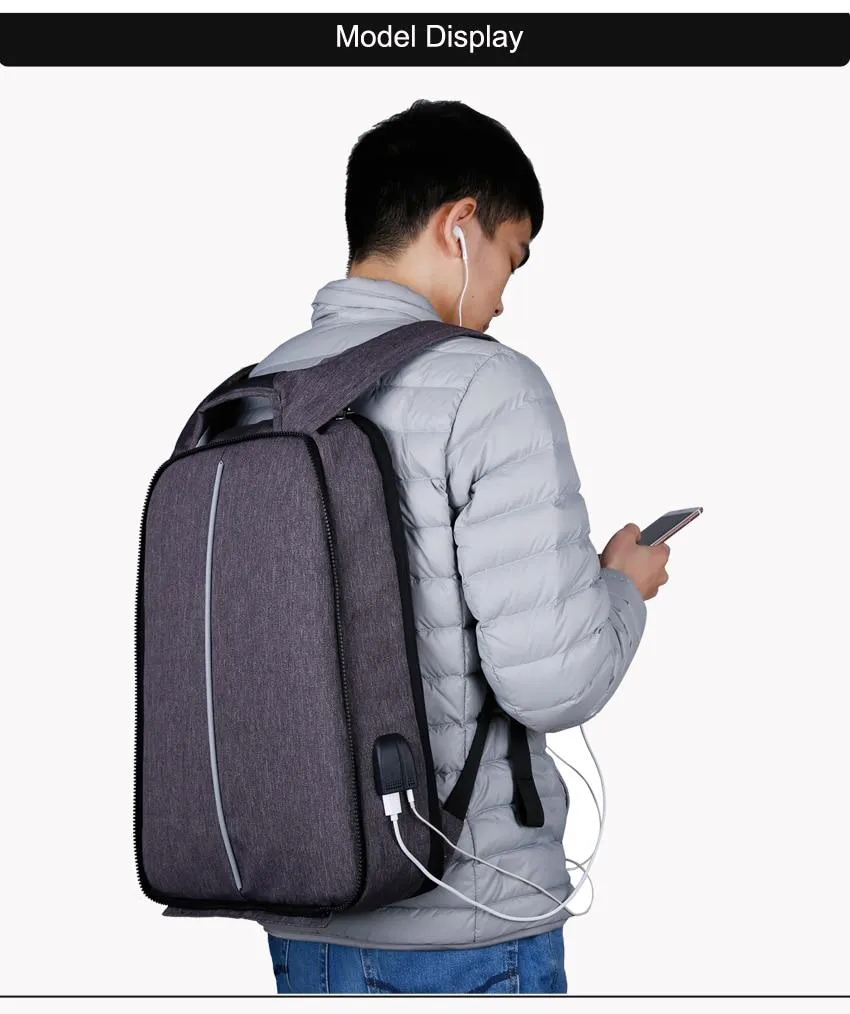 Slim Laptop Anti Theft Backpack with USB & Headphone