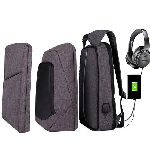 Slim Laptop Anti Theft Backpack with USB & Headphone