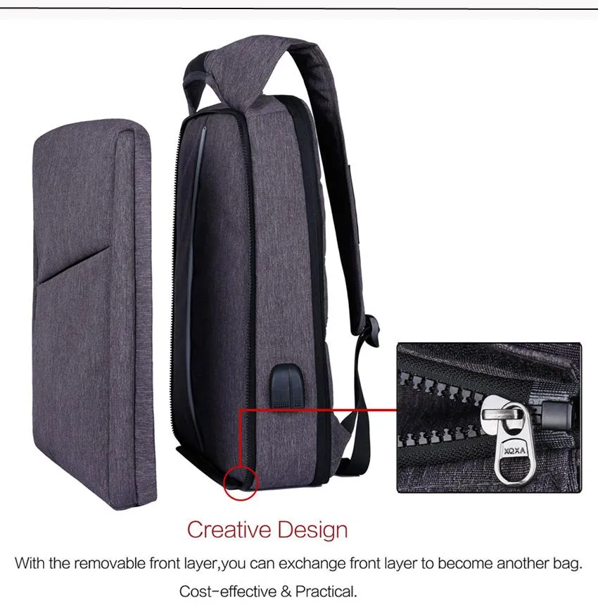 Slim Laptop Anti Theft Backpack with USB & Headphone