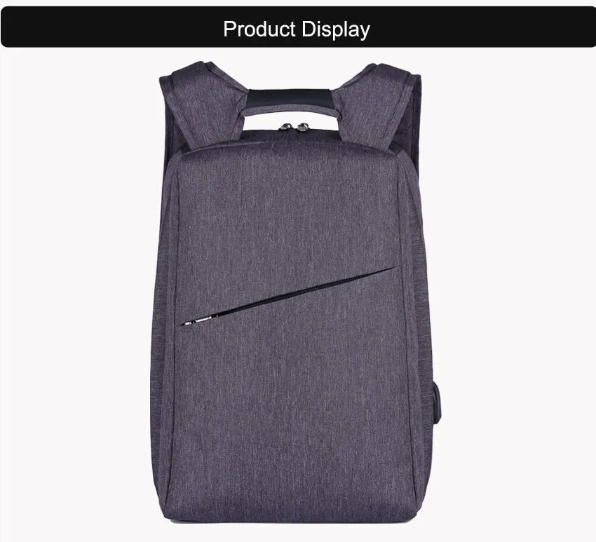 Slim Laptop Anti Theft Backpack with USB & Headphone