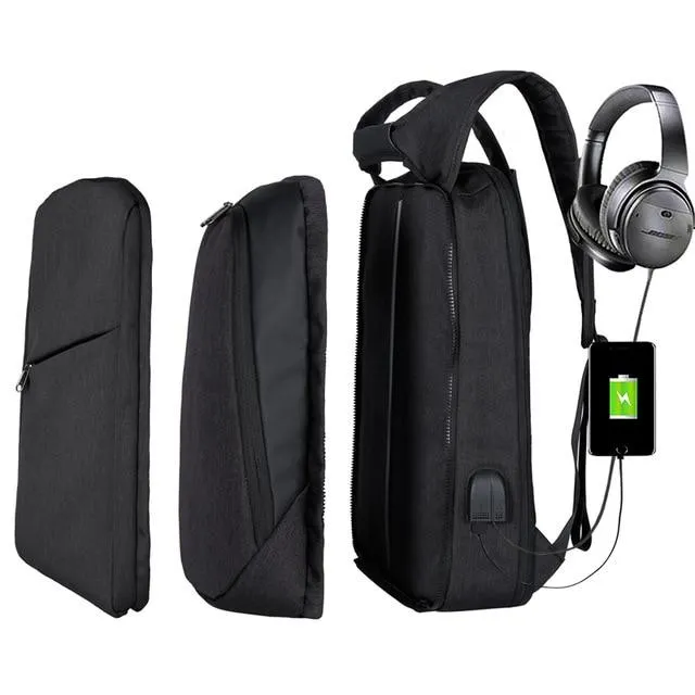 Slim Laptop Anti Theft Backpack with USB & Headphone