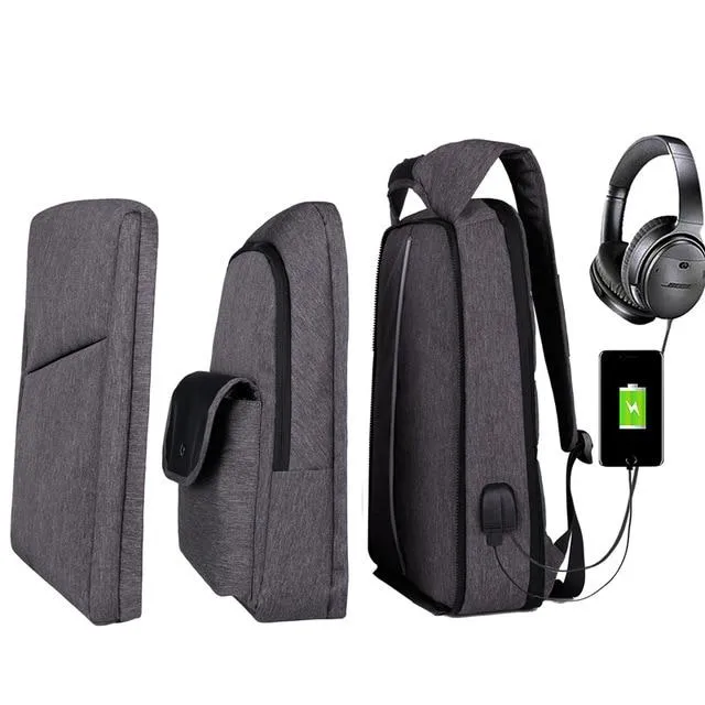 Slim Laptop Anti Theft Backpack with USB & Headphone