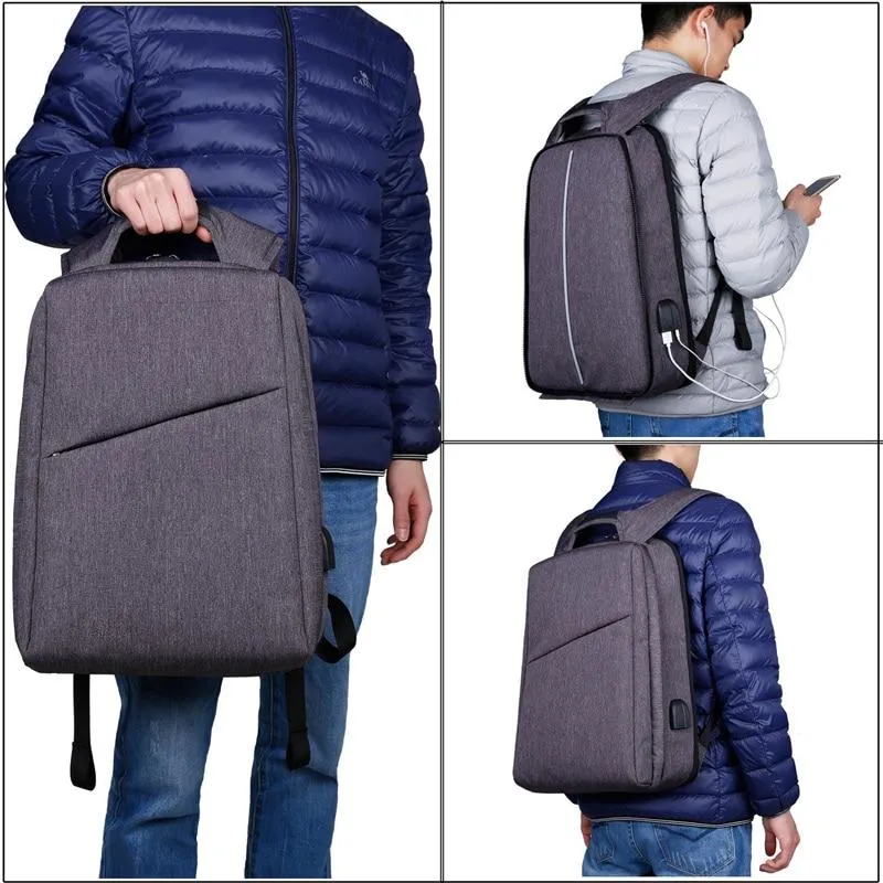 Slim Laptop Anti Theft Backpack with USB & Headphone