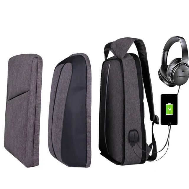 Slim Laptop Anti Theft Backpack with USB & Headphone