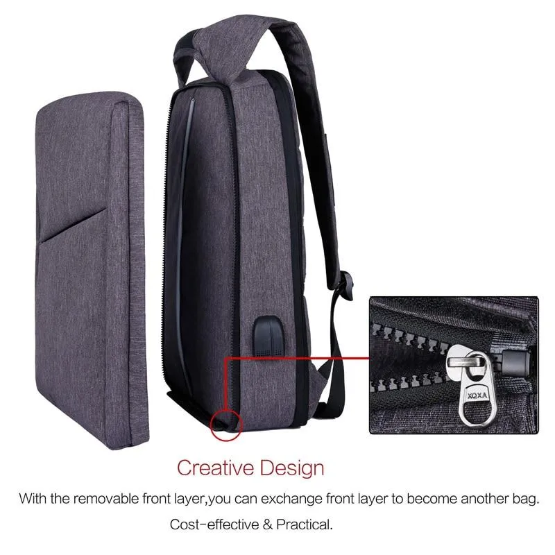 Slim Laptop Anti Theft Backpack with USB & Headphone
