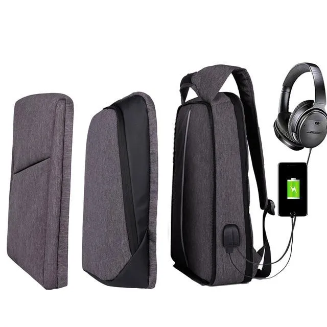 Slim Laptop Anti Theft Backpack with USB & Headphone
