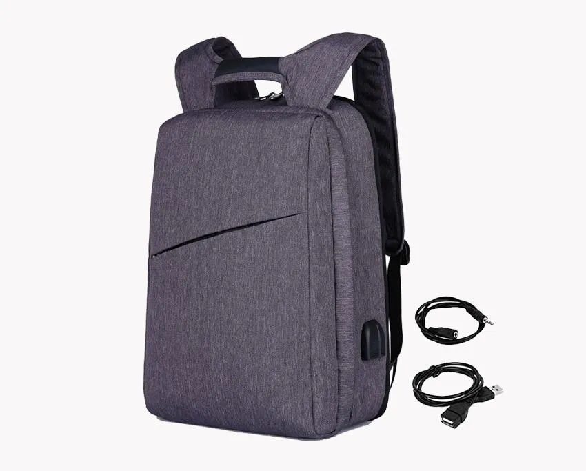 Slim Laptop Anti Theft Backpack with USB & Headphone