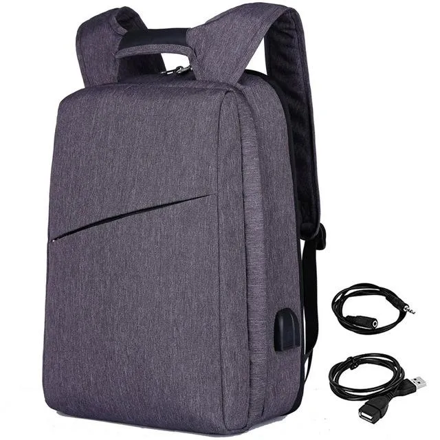 Slim Laptop Anti Theft Backpack with USB & Headphone