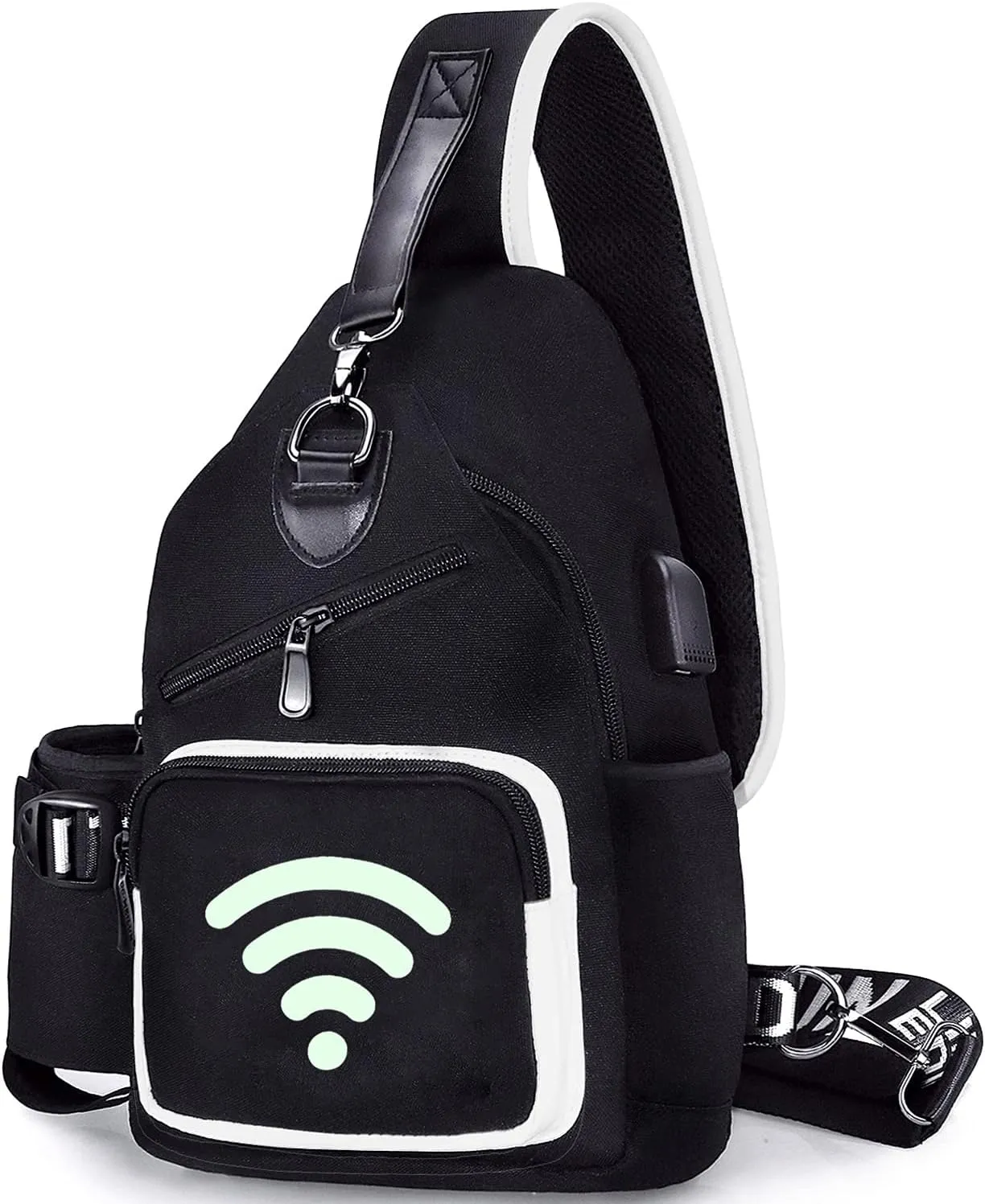Sling Bag for Boys with USB, Small Chest Pack with Side Pocket, Travel Shoulder Backpack