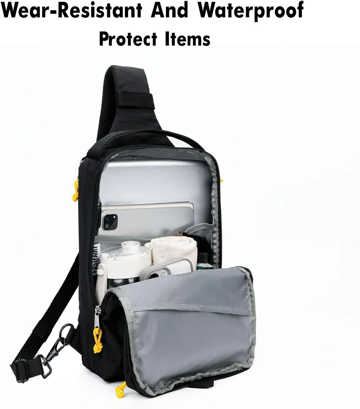 Sling Bag Retro-Modern: Waterproof Crossbody Bag for Women Men - Hidden Water Bottl Pocket for Owala Stanley Cup