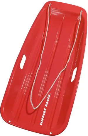 Slippery Racer Downhill Sprinter Flexible Kids Toddler Plastic Cold-Resistant Toboggan Snow Sled with Pull Rope and Handles -35 Inch