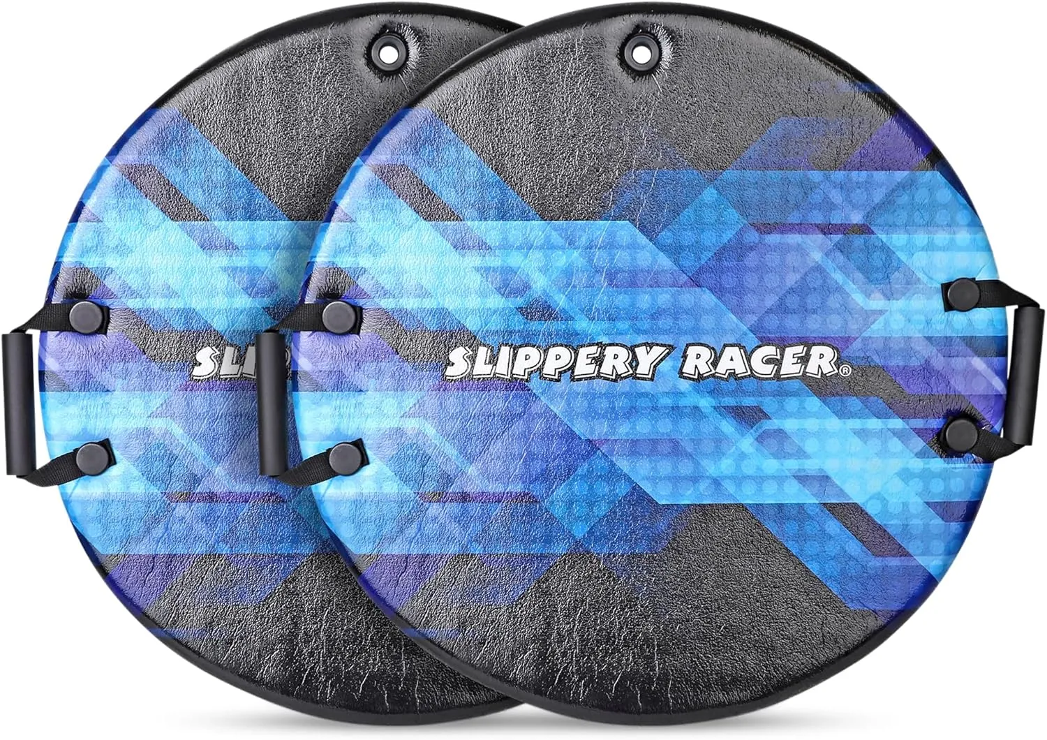 Slippery Racer Downhill Zeus Adults and Kids Foam Saucer Disc 1 Rider Snow Sled Toboggan with Handles, Midnight Hologram