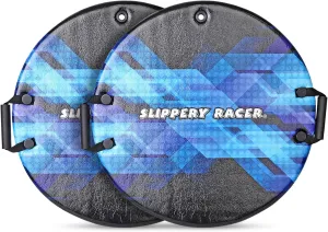 Slippery Racer Downhill Zeus Adults and Kids Foam Saucer Disc 1 Rider Snow Sled Toboggan with Handles, Midnight Hologram