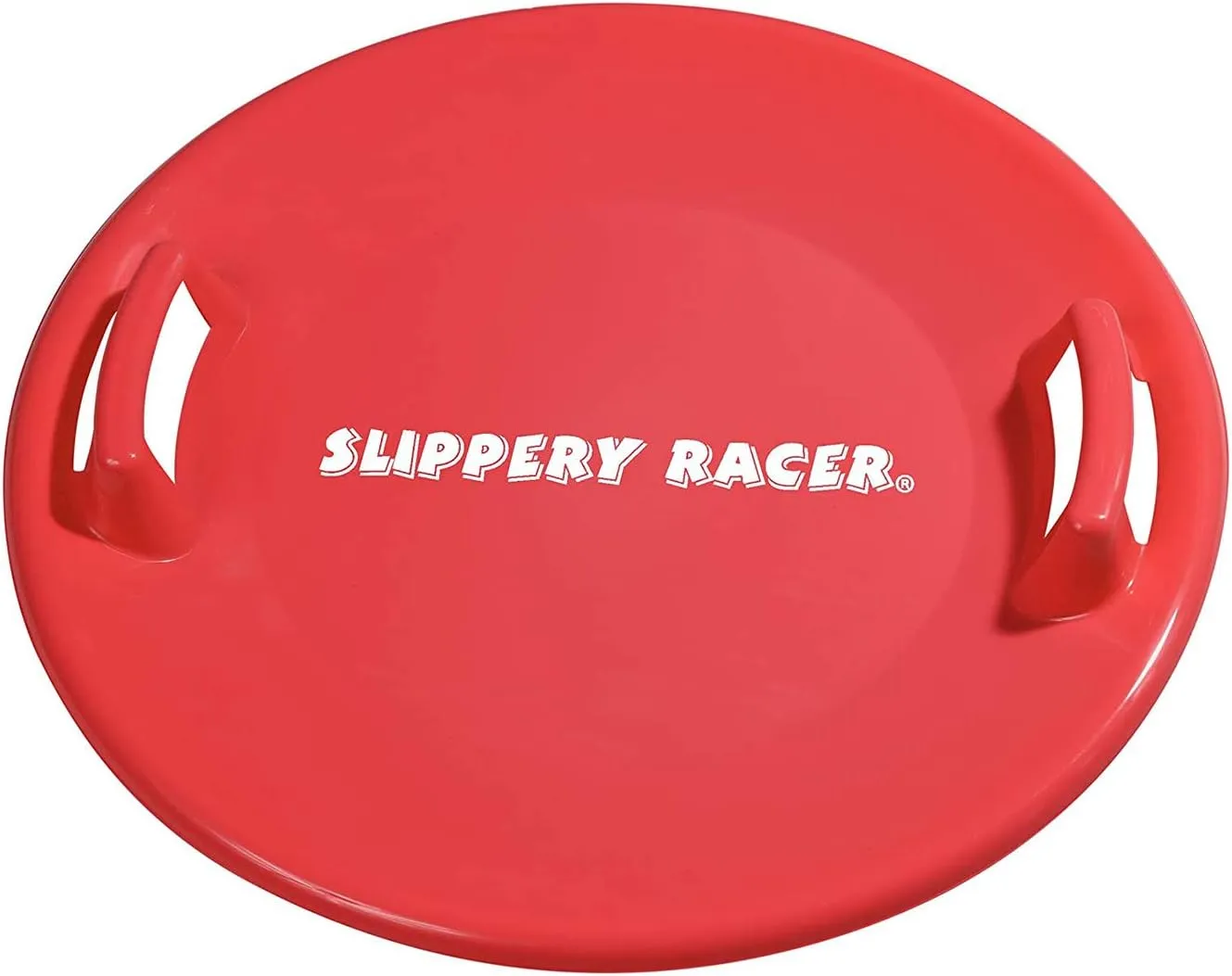 Slippery Racer Heavy-Duty Cold Resistant Downhill Pro Adults and Kids Plastic Outdoor Winter Saucer Disc Snow Sled with Handles