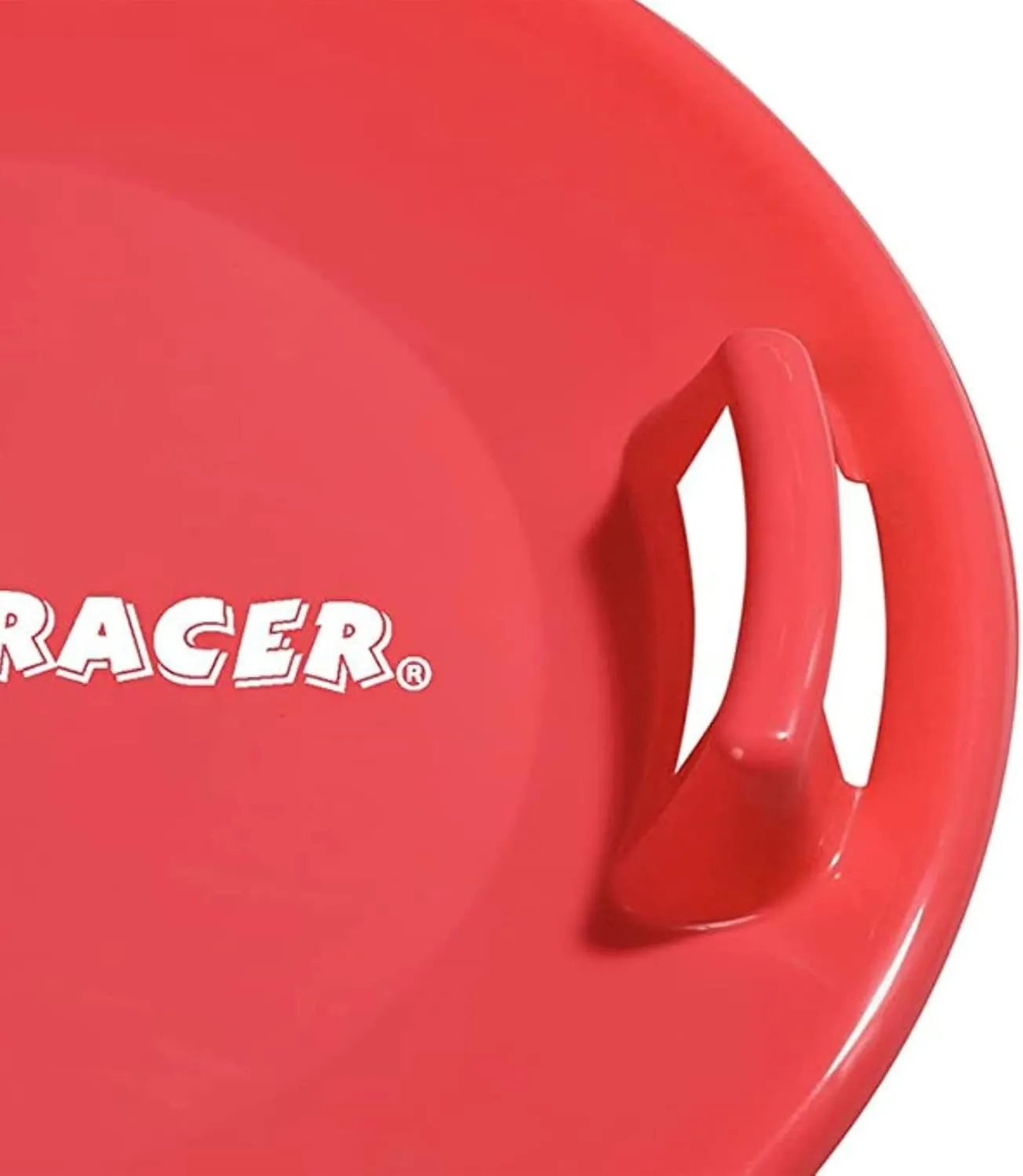 Slippery Racer Heavy-Duty Cold Resistant Downhill Pro Adults and Kids Plastic Outdoor Winter Saucer Disc Snow Sled with Handles