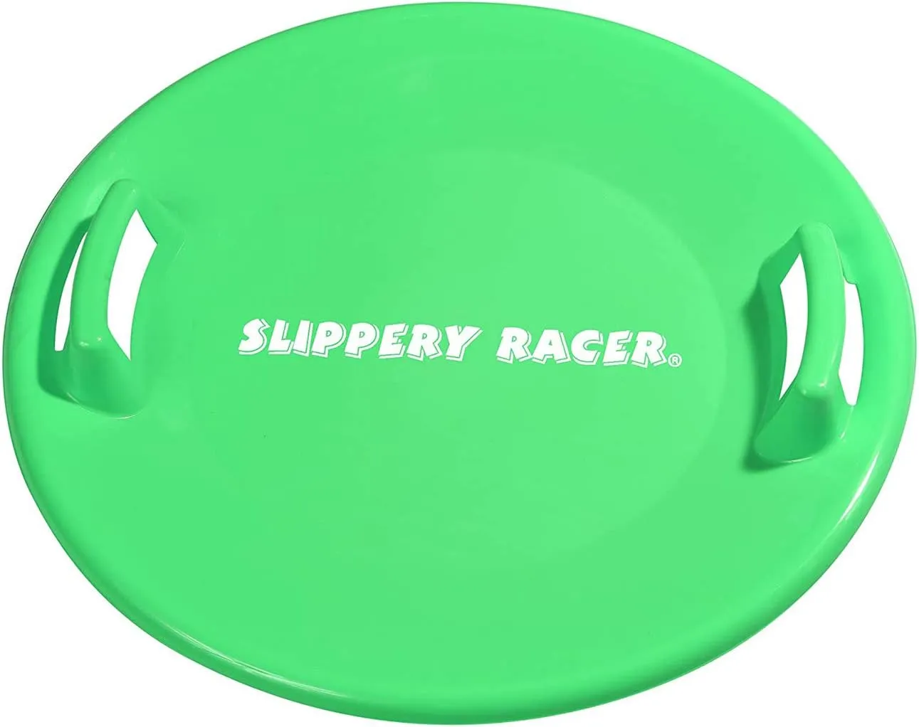 Slippery Racer Heavy-Duty Cold Resistant Downhill Pro Adults and Kids Plastic Outdoor Winter Saucer Disc Snow Sled with Handles