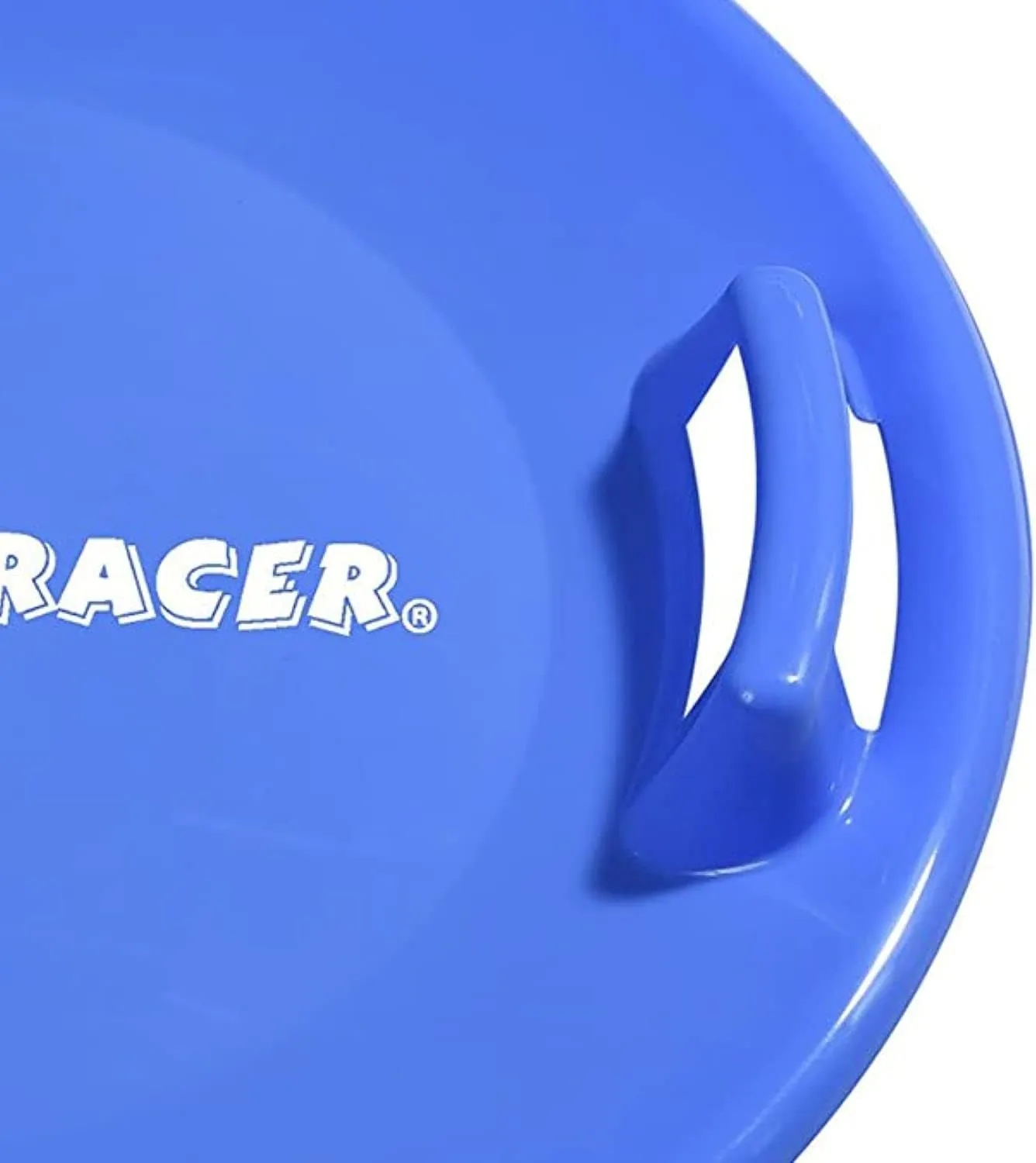Slippery Racer Heavy-Duty Cold Resistant Downhill Pro Adults and Kids Plastic Outdoor Winter Saucer Disc Snow Sled with Handles