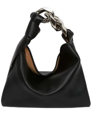 Small Chain Hobo Bag in Black