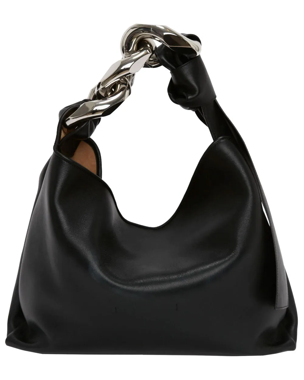 Small Chain Hobo Bag in Black