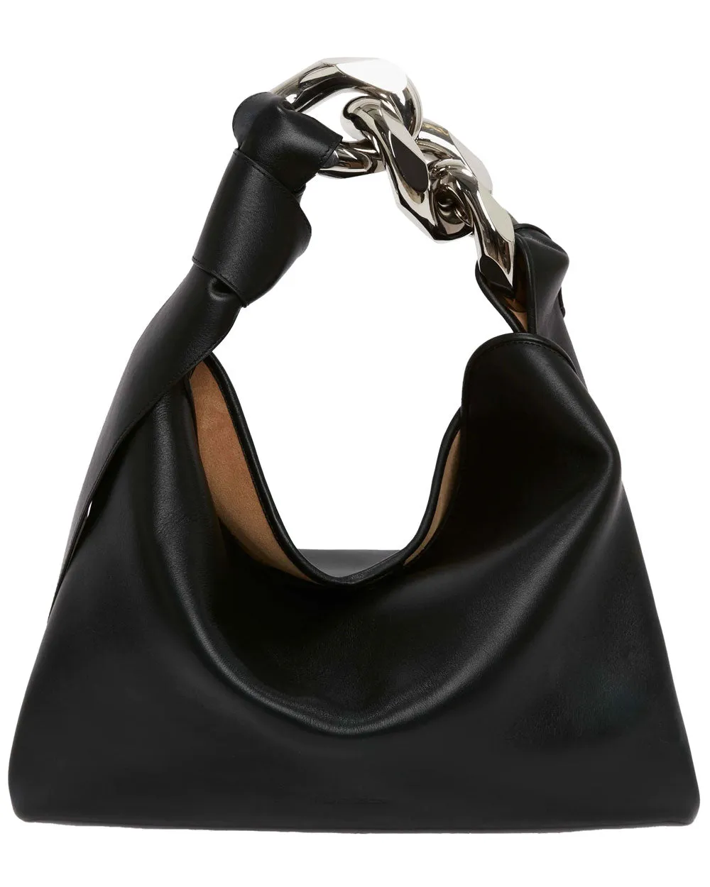 Small Chain Hobo Bag in Black