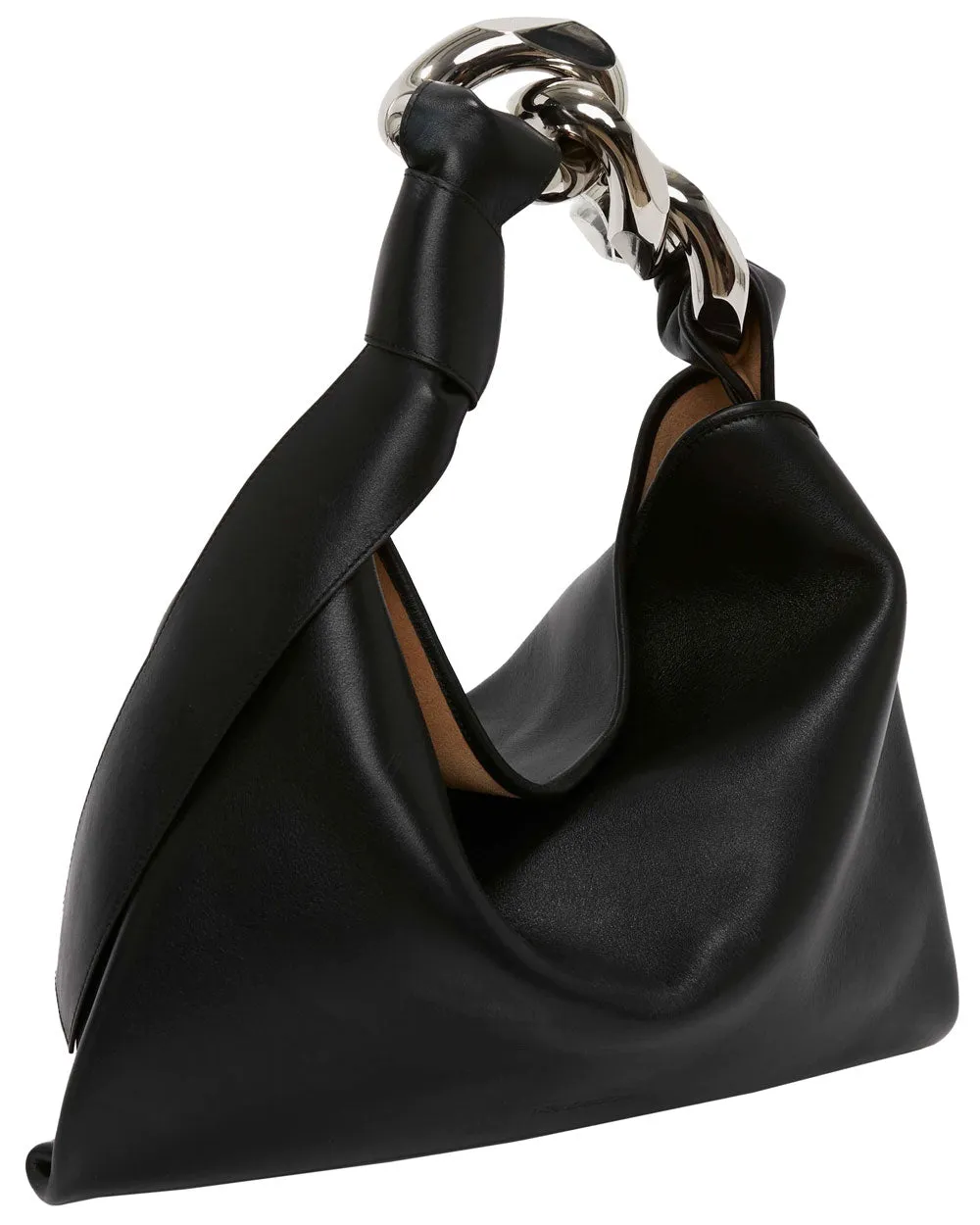 Small Chain Hobo Bag in Black