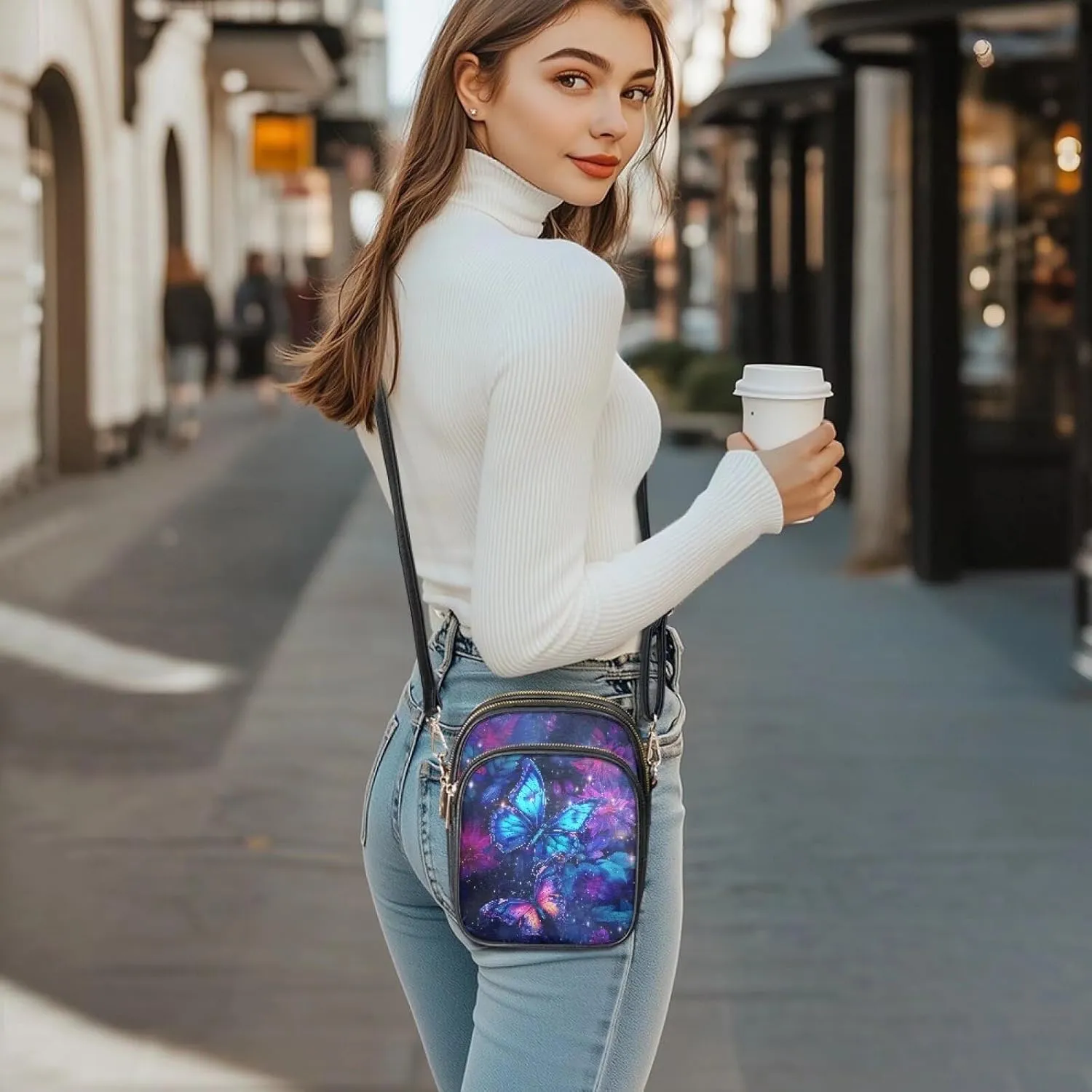 Small Crossbody Purses for Women PU Leather Designer Cell Phone Bag Wallet Purses Adjustable Strap for Travel