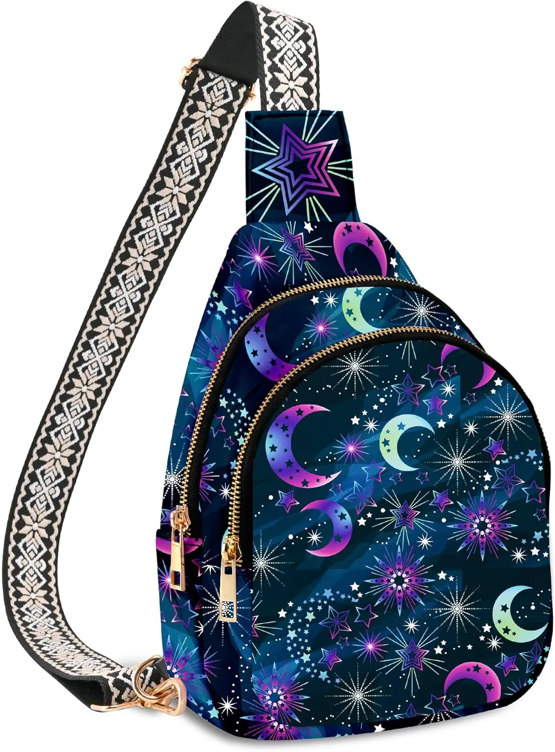 Small Leather Sling Bag for Women Crossbody Fanny Pack Travel Casual Chest Bag with Adjustable Strap