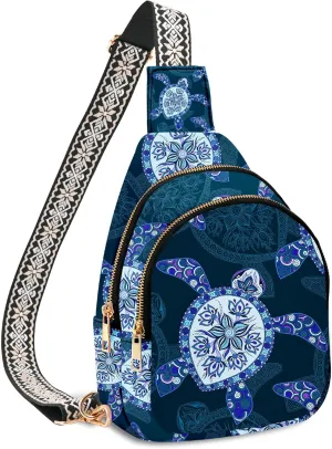 Small Leather Sling Bag for Women Crossbody Fanny Pack Travel Casual Chest Bag with Adjustable Strap