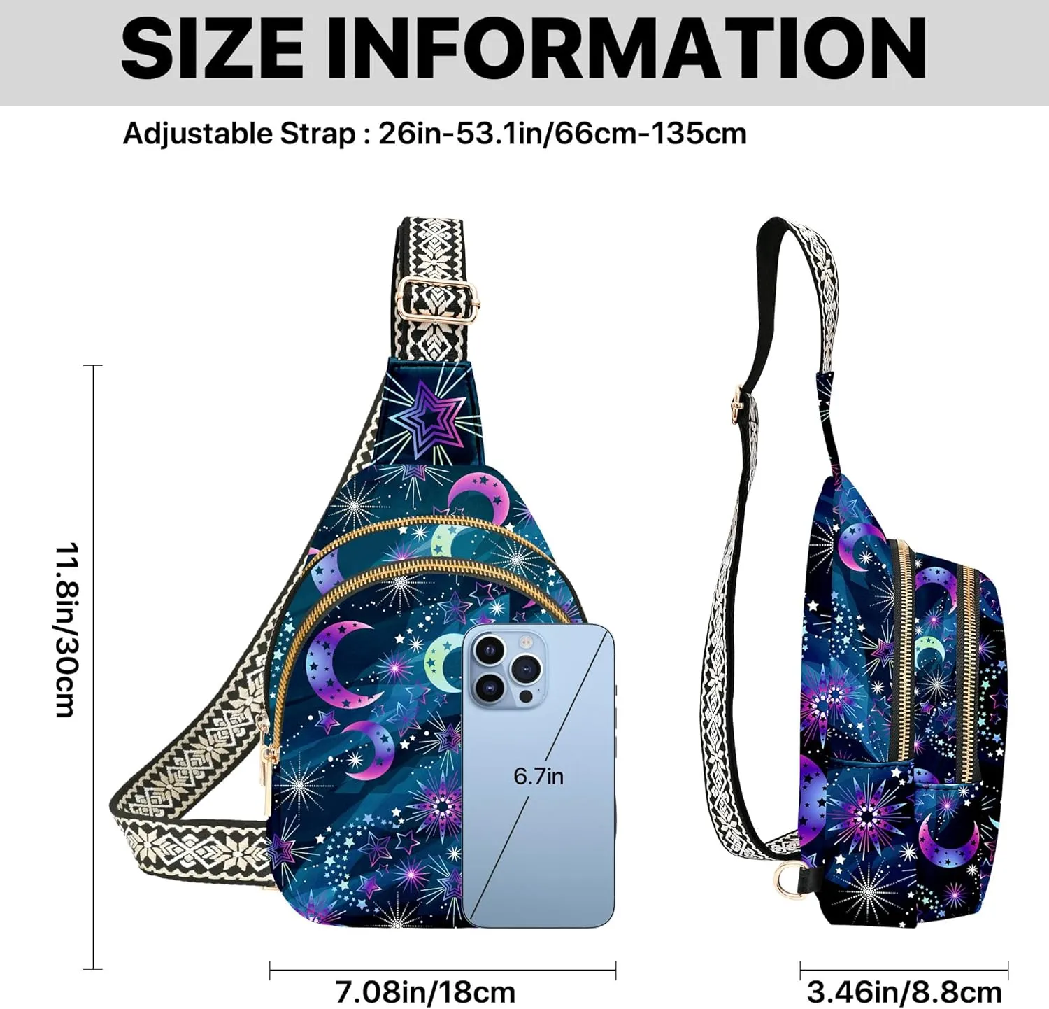 Small Leather Sling Bag for Women Crossbody Fanny Pack Travel Casual Chest Bag with Adjustable Strap