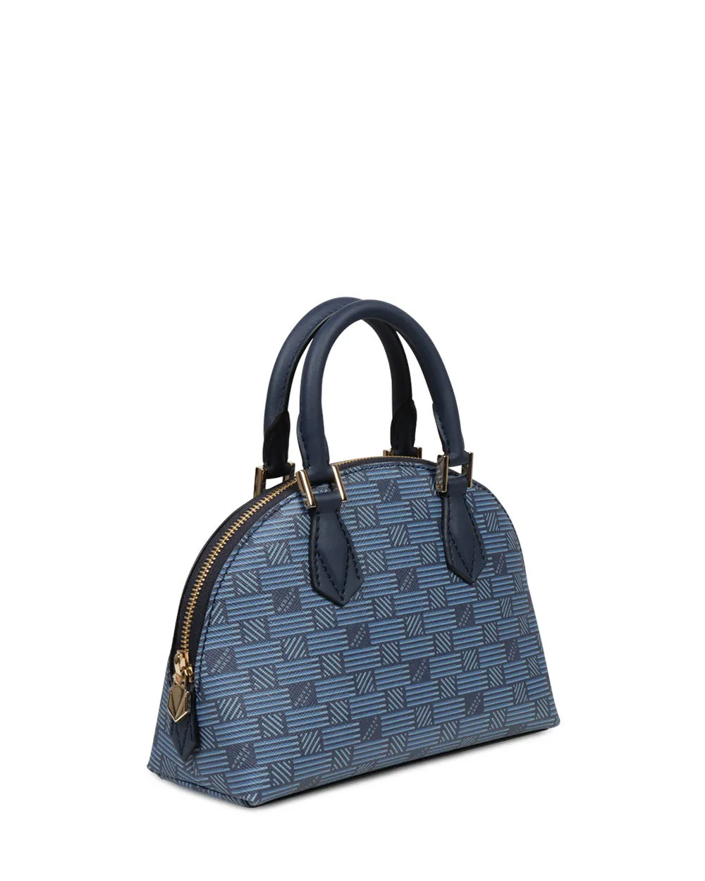 Small Reina Canvas Top Handle Bag in Navy