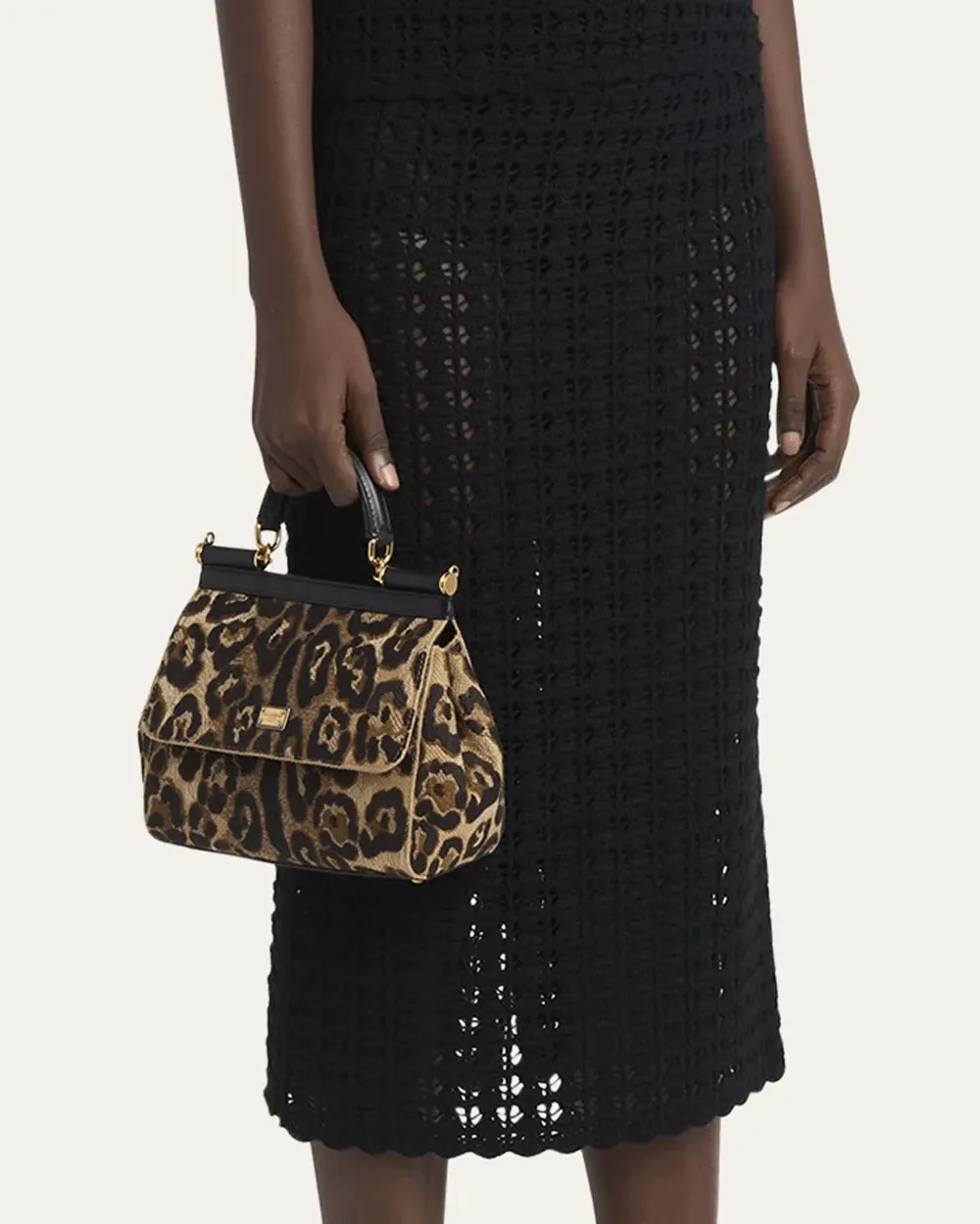 Small Sicily Top Handle Bag in Leopard