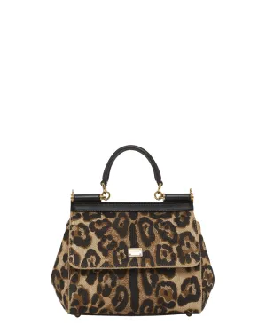 Small Sicily Top Handle Bag in Leopard