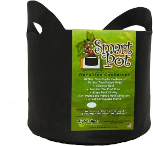 Smart Pots 10-Gallon Smart Pot Soft-Sided Container, Black with Cut handles