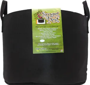 Smart Pots 15-Gallon Smart Pot Soft-Sided Container, Black with Strap handles