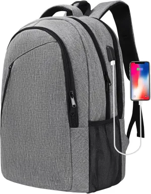 SMONT Laptop Work Business Computer Backpack for Men, 17" Mens Tech Commuter Office Bookbag Adult Lightgrey