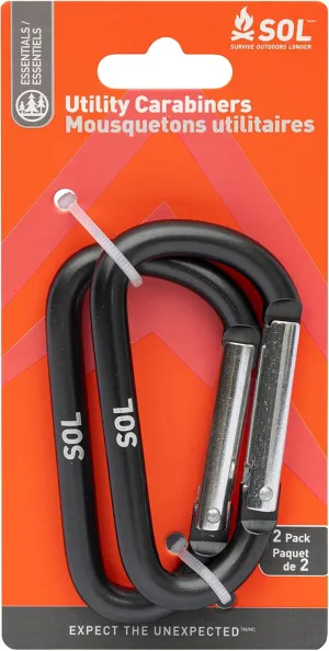 S.O.L. Survive Outdoors Longer Utility Carabiner, 2 Count (Pack of 6)