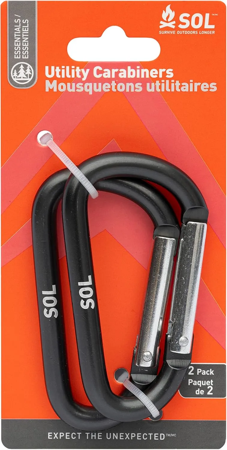 S.O.L. Survive Outdoors Longer Utility Carabiner, 2 Count (Pack of 6)