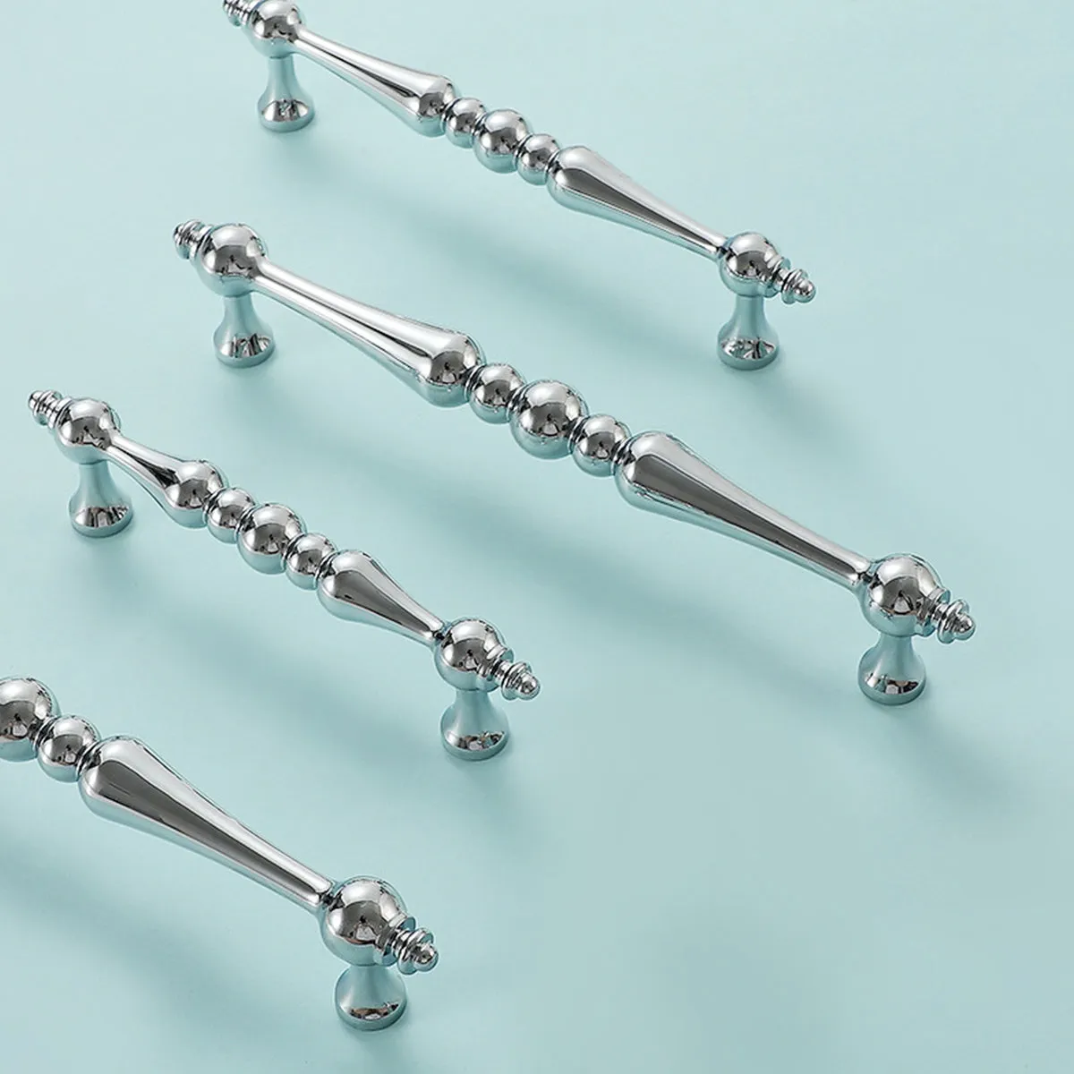Solid Brass Decorative Cabinet Pull Handles Silver
