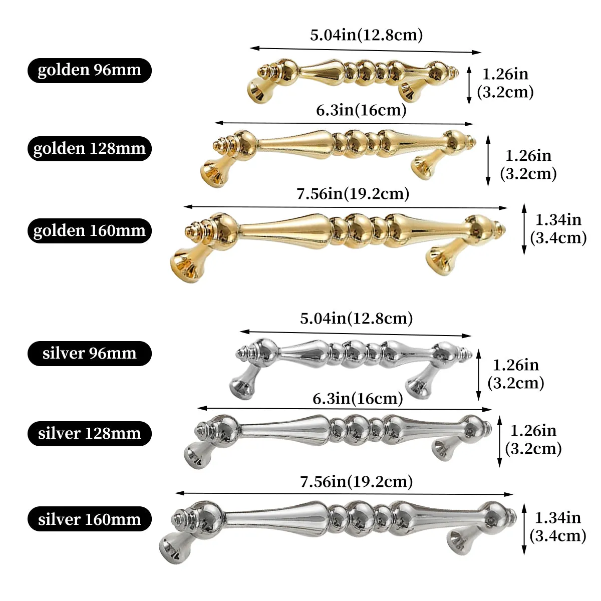 Solid Brass Decorative Cabinet Pull Handles