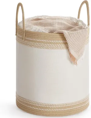 SONGMICS Laundry Hamper 60L, Laundry Basket with Handles, Laundry Bag with Lid, Cotton Rope, Drawstring, for Clothes, Blankets, Living Room, Bedroom, Camel Brown URLH060K01