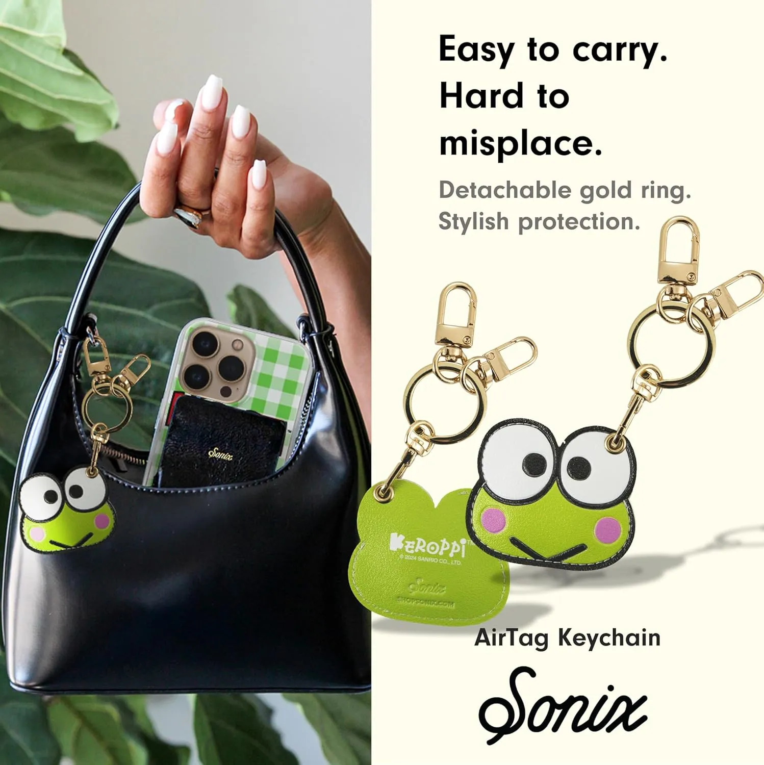 Sonix x Sanrio Character Keychain Case Compatible with Apple AirTag | Protective AirTag Cover Keychain | Keroppi