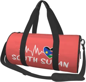 South Sudan Heartbeat Duffel Bag Gym Bag Travel Sports Tote Large Foldable Beach Swim Yoga8