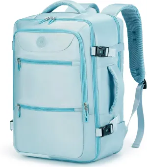 Sowaovut Travel Laptop Backpack, Extra Large Backpacks, Flight Approved Daypack, Business Bag Fit 17.3 inch Laptop for Men Women (Light Blue)