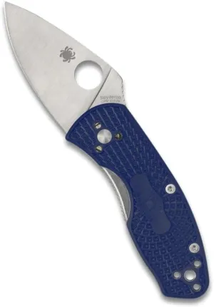 Spyderco Ambitious Lightweight Folding Pocket Knife with 2.31 Inch Steel Blade and Durable Blue FRN Handle - PlainEdge - C148PBL